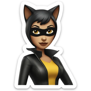 Realistic Cat Woman from Batman tv show, plastic dream house food truck  sticker