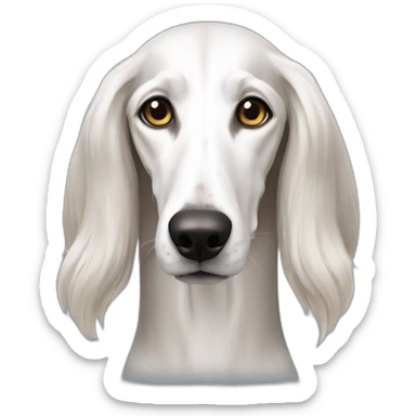 white Saluki sticker