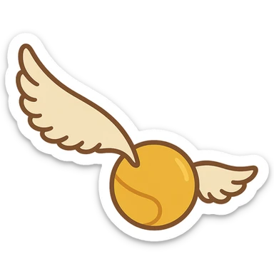 Draw a golden snitch in Color Filled style: hand-drawn with clear color transitions from base to shadow or highlight, no gradients or realism, no outlines, magical atmosphere, transparent background. sticker