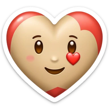 Hazme un emoji que tenga  un corazón de color café al lado de este un corazón de color beig y al lado de este un corazón de color blanco  sticker