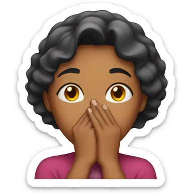 woman covering mouth with hand sticker