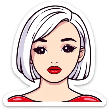 juicy pouty baddie lips with overlined matte lipstick sticker