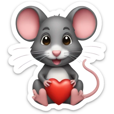 Ratón con ojitos de corazón sticker