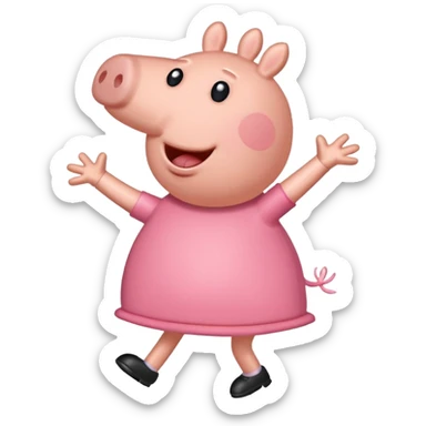 Peppa pig doing the griddy sticker