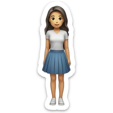 ventral view girl in skirt sticker