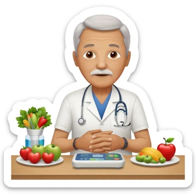 puedes crear una imagen de un abuelo de 63 años con una enfermedad cardiovascular?? pero puedes poner donde creas adecuado ya sea al rededor o donde se vea vbien habitos saludables como buena alimentacion signos vitales.. sticker