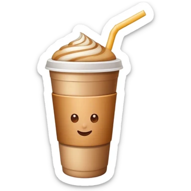 cup of coffee with a straw sticker