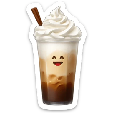 Cold coffee with whipped cream sticker