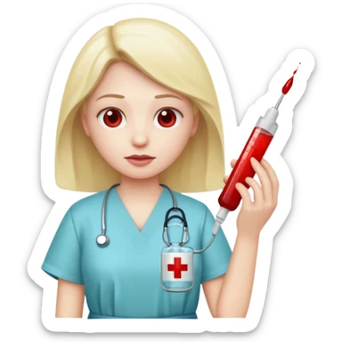 Emoji getting blood test sticker