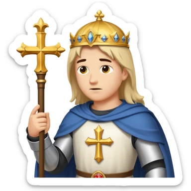 Crusader bowing befor God sticker