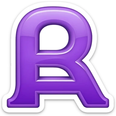 purple capital letter A alphabet sticker