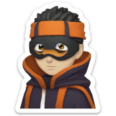 Obito Uchiha in his orange mask and cloak sticker