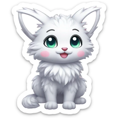  High quality detailed Cute Cool Kawaii stylish Pretty Chibi Fur-Sona Shiny Colorful Sparkly Fakemon Full Body sticker
