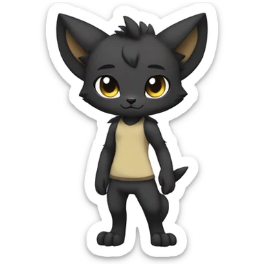Anthro Dark Edgy Cool Shy Grumpy FurSona Fakemon Full Body sticker