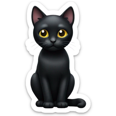 a black cat with glas sticker