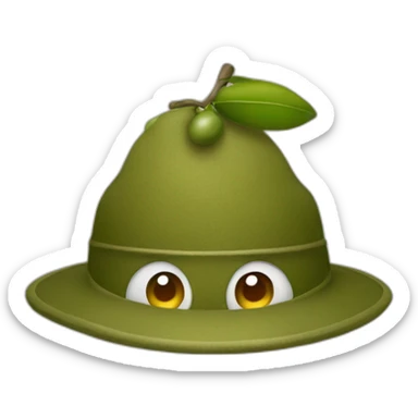 an olive with an olive hat on top sticker