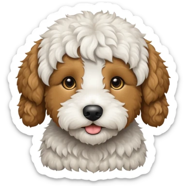 a white and black goldendoodle sticker