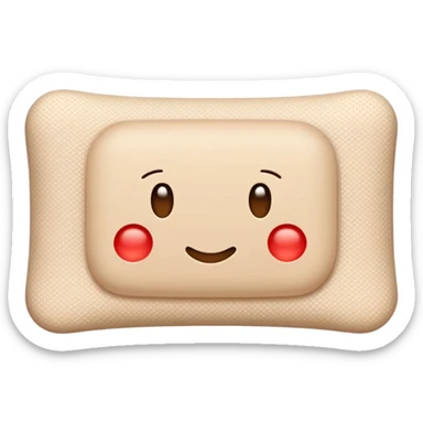 single adhesive bandage in light beige tone, rectangular with rounded edges, small padded center, slightly textured surface, subtle perforation dots on each end, positioned flat, no skin or wound, soft lighting, subtle shadows, emoji scale sticker