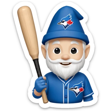 Toronto Blue Jays gnome holding a bat sticker