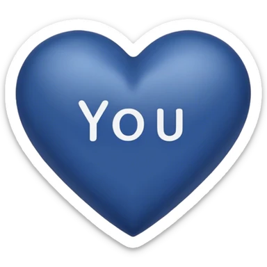 Dark Blue heart with the words I Love You Ry in the middle  sticker