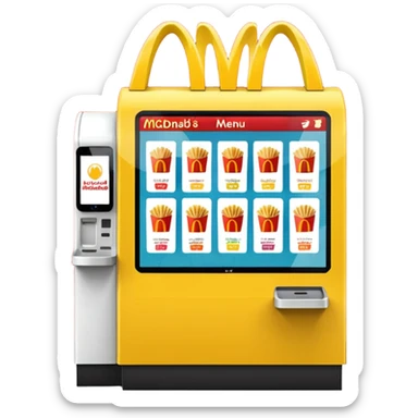 mcdonald's kiosk with various menu options sticker