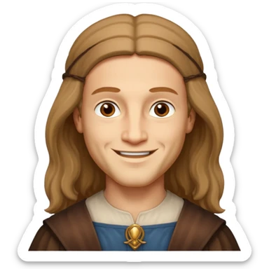 Young leonardo davinci  sticker