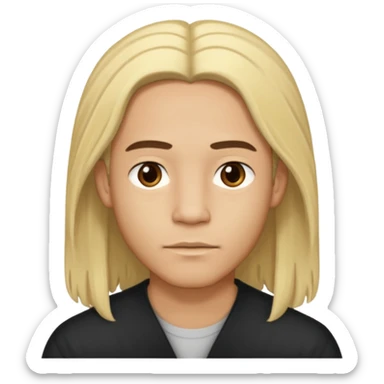 Lightskin man with long blonde Middle part hair sticker