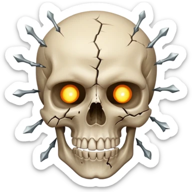 Lebka 💀 vybuchující hlavy ne vlasy sticker