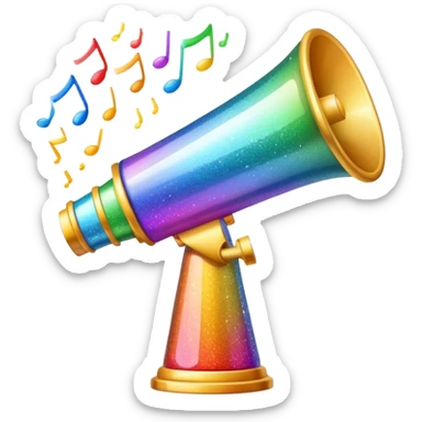  megaphone with sparkles and a growth chart. sticker