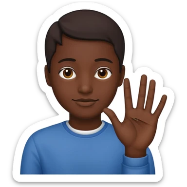Que este 🙋🏾emoji envés que saludé haga con mano la forma de L sticker