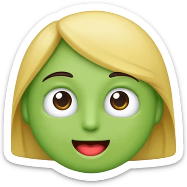 😇 esse emoji com um lança verde na mão sticker