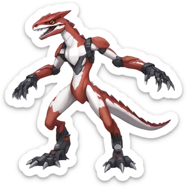  Cool Edgy Digimon-Fakemon-Guilmon-Velociraptor-Dragon-Mecha full body sticker