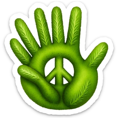 Peace sign hand emoji but its kiwi skin sticker