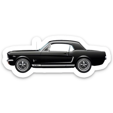 Sideview Black 1965 Ford Mustang sticker