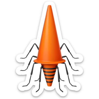 half mosquito half traffic cone with 50 legs 50 arms sticker