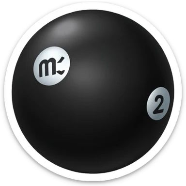 Black Ball with MB written on it. Nothing else no holes. sticker