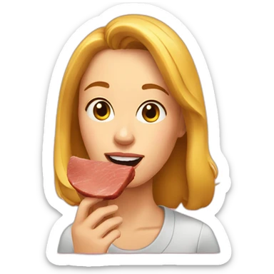 Greta Thumberg eating meat sticker