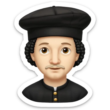 Rembrandt artist wear black berret hat sticker