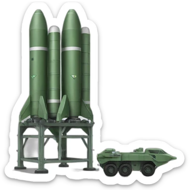 small portable american green missiles launching pad sticker