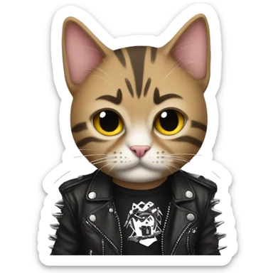 Punk rock cat sticker