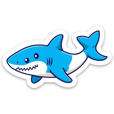 A shark with blue Nike shoes on sticker