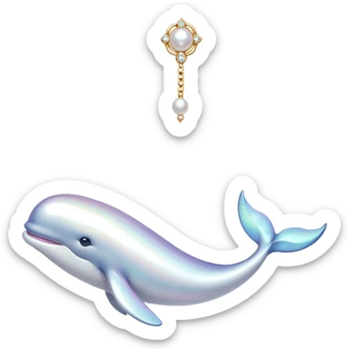 I want a pearl necklace for a side facing whale sticker