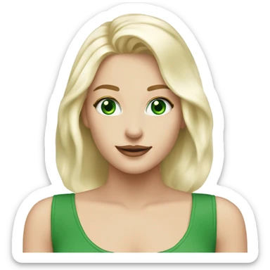 pale blonde platinum girl with green eyes makes gesture 🤷🏼‍♀️ sticker