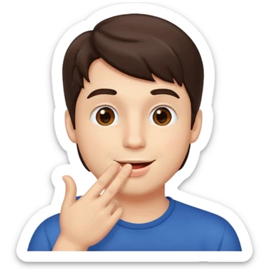  brunette guy blowing kiss sticker