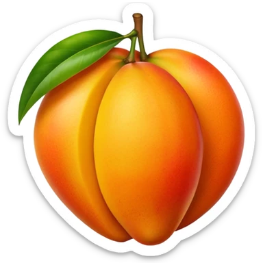mango cut into a neat square sticker