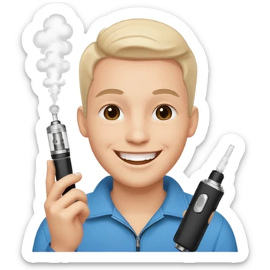 happy emoji whit vape sticker