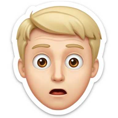A man with a surprised expression sticker