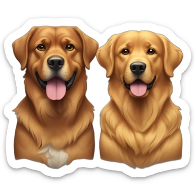 A Rottweiller and a golden retriever sticker