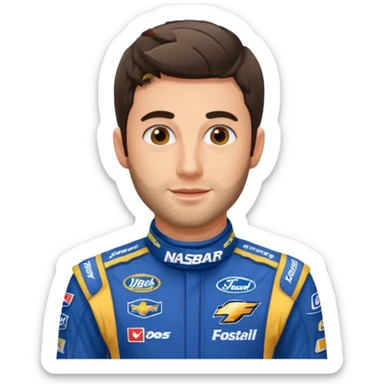chase elliott nascar driver with stubble  sticker
