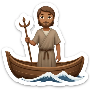 Biblical Noah on a boat sticker